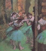 Edgar Degas dancers pink and green USA oil painting artist